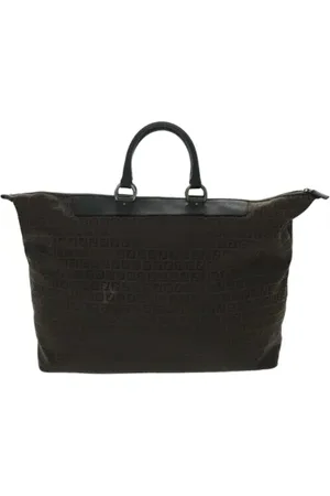 Fendi Pre-owned, Dame, Sort, ONE SIZE, Tyl, Pre-owned Canvas rejsetasker