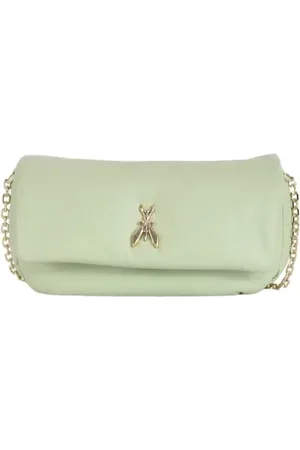 Patrizia Pepe Taske, Dame, Grøn, ONE SIZE, Læder, Blød læder crossbody taske med snap lukning