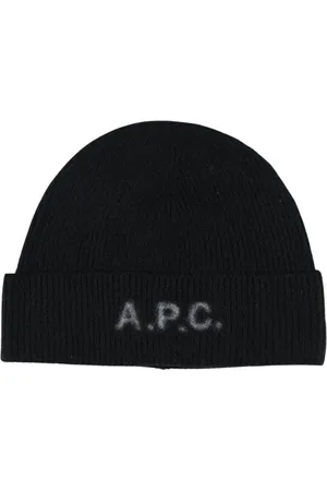 A.P.C. Tilbehør, Herre, Sort, ONE SIZE, Uld, Ribstrikket uld hue