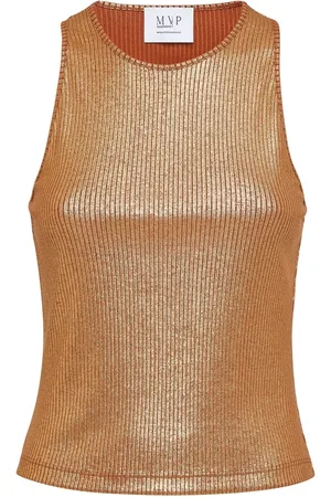 MVP Wardrobe Top, Dame, Brun, XS, Dafne Metallic TOP