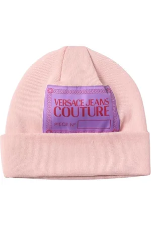 VERSACE Tilbehør, Herre, Lyserød, ONE SIZE, Broderet Couture Hat i