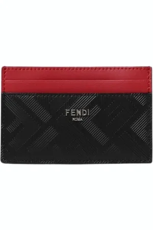 Fendi Tilbehør, Herre, Sort, ONE SIZE, Læder, Læderkortholderpung