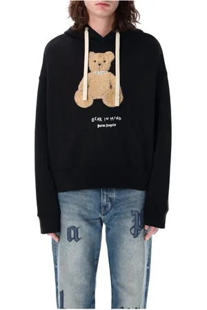 Palm Angels Sweathshirts & Hoodies, Herre, Sort, M, Bomuld, Bear Mind Hættetrøje