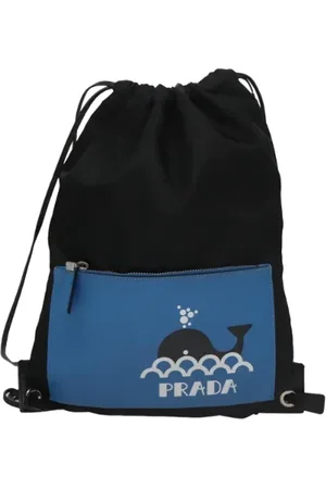 Prada Pre-owned, unisex, Sort, ONE SIZE, Tyl, Pre-owned Stof rygsaekke