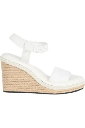 Calvin Klein Sko, Dame, Hvid, 38 EU, Uld, Espadrille Wedge Sandal 70 He