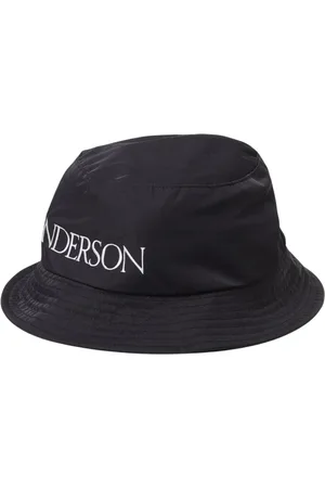 J.W.Anderson Tilbehør, Herre, Sort, S, Uld, Sort Logo Bucket Hat Stilfuldt Tilbehør