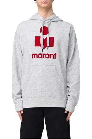 Isabel Marant Sweathshirts & Hoodies, Herre, Grå, XL, Bomuld, Grå Logo Hoodie Afslappet Pasform