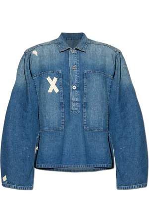 Maison Margiela Skjorte, Herre, Blå, S, Denim, Denim skjorte