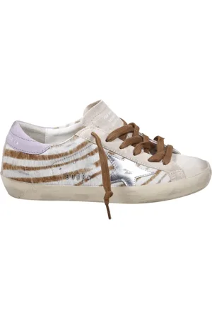 Golden Goose Sko, Dame, Hvid, 37 EU, Læder, Zebra Overdel Ruskind Stjerne Sneakers