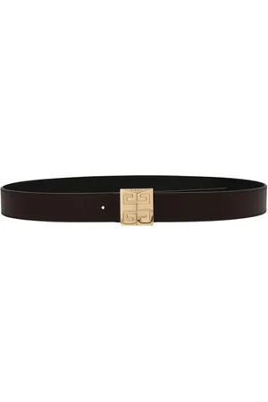 Givenchy Tilbehør, Herre, Sort, 100 CM, Læder, Sort læderbælte med gul spænde