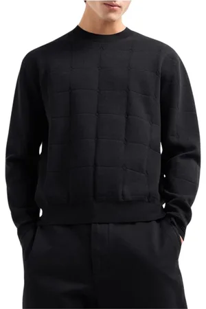 Armani Exchange Strik, Herre, Sort, M, Bomuld, Basis Rundhals Sweater Sort