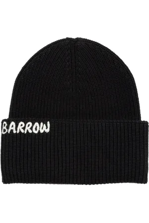 BARROW Tilbehør, Herre, Sort, ONE SIZE, Bomuld, Plain Beanie med Logo Broderi
