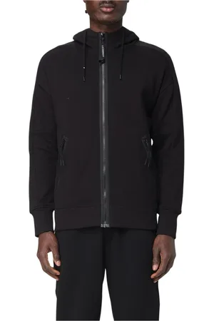 C.P. Company Sweathshirts & Hoodies, Herre, Sort, S, Bomuld, Grå hættetrøje med Goggle-detalje