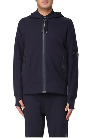 C.P. Company Sweathshirts & Hoodies, Herre, Blå, L, Bomuld, Blå ZipUp Hoodie Thumbholes