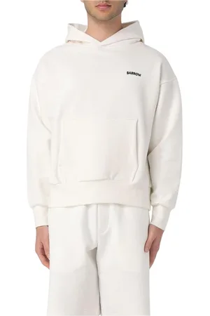 BARROW Sweathshirts & Hoodies, Herre, Hvid, M, Bomuld, Blå Oversized Hoodie med Lommedetalje