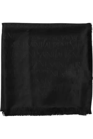Saint Laurent Tilbehør, Herre, Sort, ONE SIZE, Logo Tørklæde Sort Elegant Tilbehør