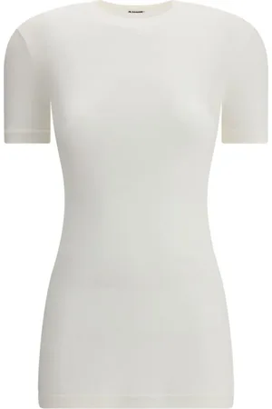 Jil Sander Top, Dame, Hvid, M, Bomuld, Monokrom Bomuld T-shirt Sæt
