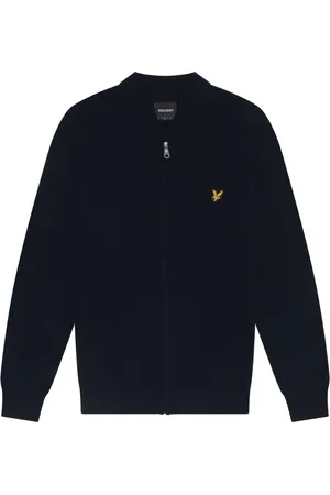 Lyle & Scott Strik, Herre, Blå, L, Uld, Strikvarer Lambswool Blend Strikket Bomber