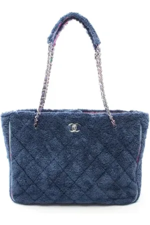 CHANEL Pre-owned, Dame, Blå, ONE SIZE, Uld, Pre-owned Canvas chanel-tasker