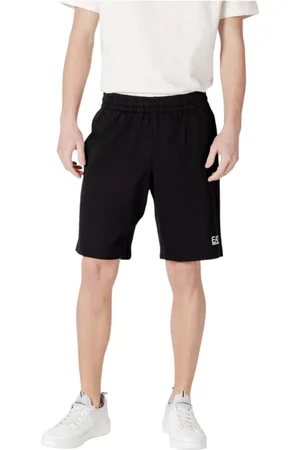 EA7 Shorts, Herre, Sort, XS, Bomuld, Sorte bomuldsshorts med forlommer