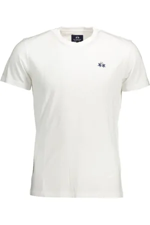 La Martina Top, Herre, Hvid, M, Uld, Stilfuldt T-shirt med broderi