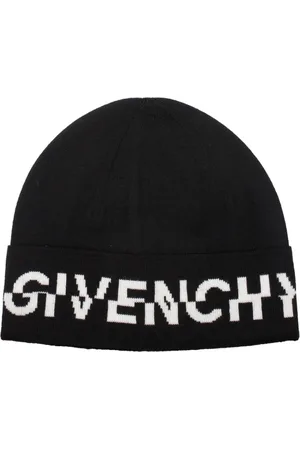 Givenchy Tilbehør, Herre, Sort, ONE SIZE, Uld, Sort Uld Beanie Logo Hat