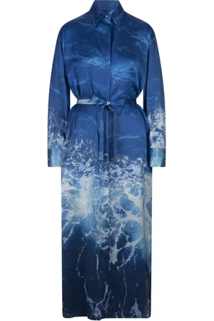 Roberto Cavalli Kjole, Dame, Blå, 2XS, Blå Silke Dametøj