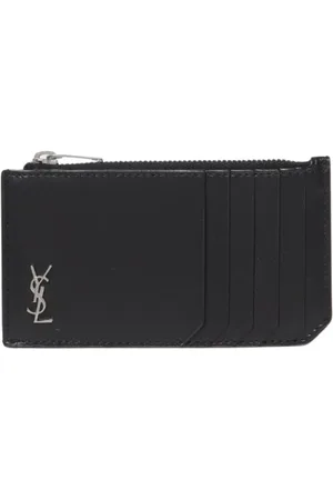 Saint Laurent Tilbehør, Herre, Sort, ONE SIZE, Læder, Sort læderkortholder