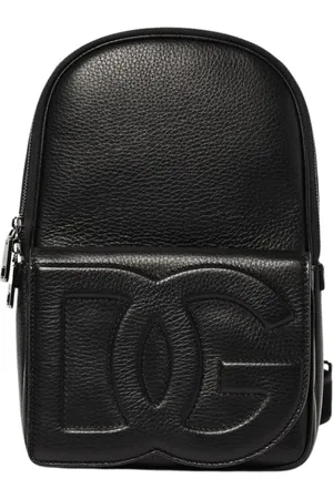 Dolce & Gabbana Taske, Herre, Sort, ONE SIZE, Læder, Sort læderrygsæk til mænd