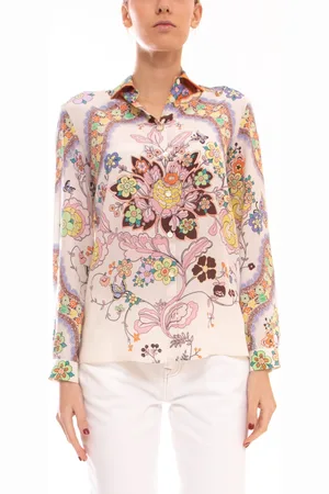 Etro Bluser & Skjorter, Dame, Flerfarvet, XS, Uld, Mønstret Dame Skjorte