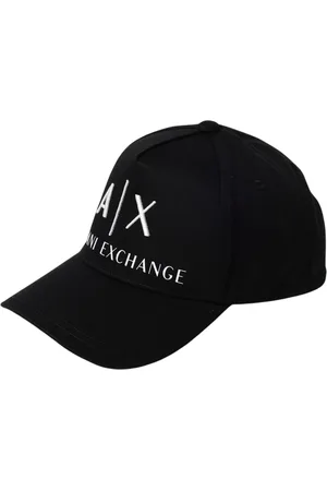 Armani Exchange Tilbehør, Herre, Sort, ONE SIZE, Bomuld, Broderet Logo Baseball Cap