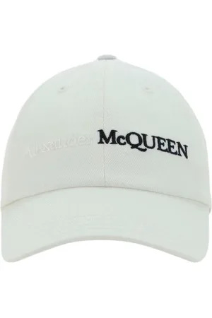 Alexander McQueen Tilbehør, Herre, Hvid, M, Uld, Hvid Logo Baseball Cap Stilfuld Herre