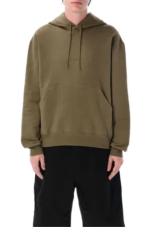 Saint Laurent Sweathshirts & Hoodies, Herre, Grøn, M, Bomuld, Khaki Strikvarer Hættetrøje Ss25