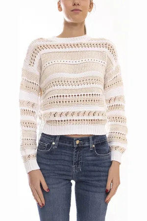 PESERICO SIGN Strik, Dame, Flerfarvet, S, Uld, Sand Sweater til Kvinder