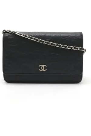 CHANEL Pre-owned, Dame, Sort, ONE SIZE, Uld, Pre-owned Laeder punge