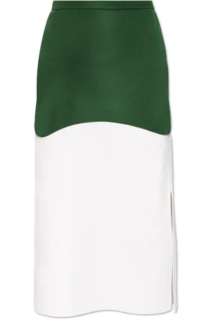 Salvatore Ferragamo Nederdel, Dame, Grøn, M, Polyester, Color-Block Lagdelt Nederdel