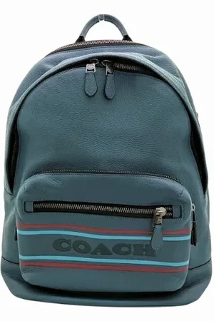 Coach Pre-owned, Herre, Blå, ONE SIZE, Uld, Pre-owned Laeder rygsaekke