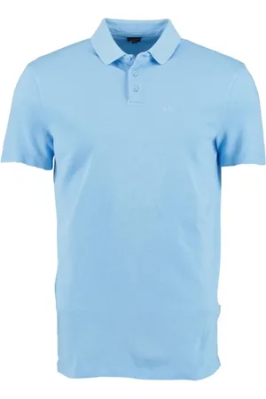 Armani Exchange Top, Herre, Blå, XS, Bomuld, Kortærmet bomuldspolo