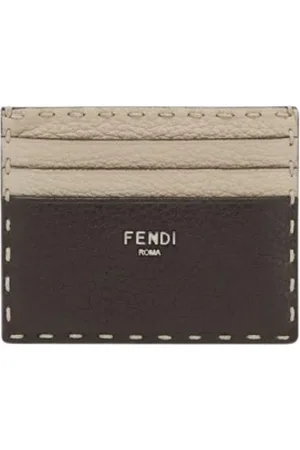 Fendi Tilbehør, Herre, , ONE SIZE, Læder, Kortholder med kontrastsyning