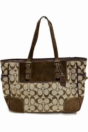 Coach Pre-owned, Dame, Brun, ONE SIZE, Suede, Pre-owned canvas håndtasker