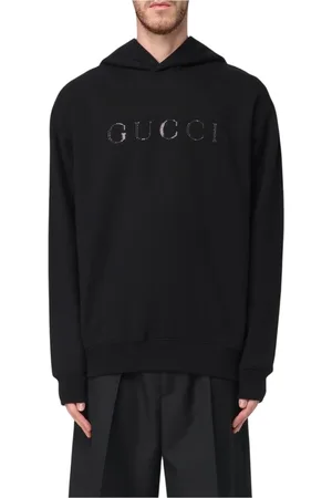Gucci Sweathshirts & Hoodies, Herre, Sort, XL, Uld, Sort Krystal Hættetrøje Mænd Stilfuld Komfort