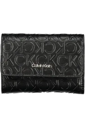 Calvin Klein Tilbehør, Dame, Sort, ONE SIZE, Uld, Elegant Sort Pung med To Rum