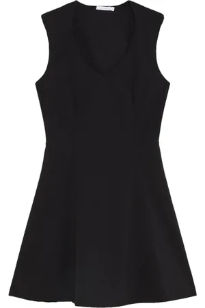 Patrizia Pepe Kjole, Dame, Sort, S, Sort Mini Kjole med V-Hals