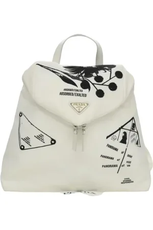 Prada Pre-owned, unisex, Hvid, ONE SIZE, Tyl, Pre-owned Laeder prada-tasker