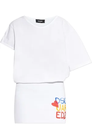 Dsquared2 Kjole, Dame, Hvid, XS, Bomuld, Kjole kapsel Summer Lovers