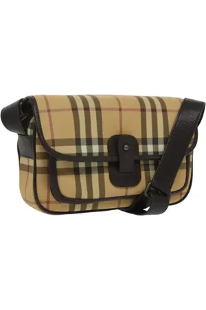Burberry Pre-owned, Dame, , ONE SIZE, Uld, Pre-owned Canvas skuldertasker
