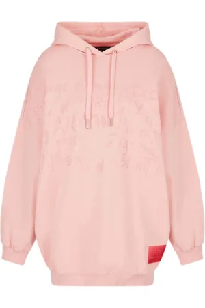 Armani Exchange Sweathshirts & Hoodies, Dame, Lyserød, XS, Bomuld, Rose Shade Oversize Hoodie
