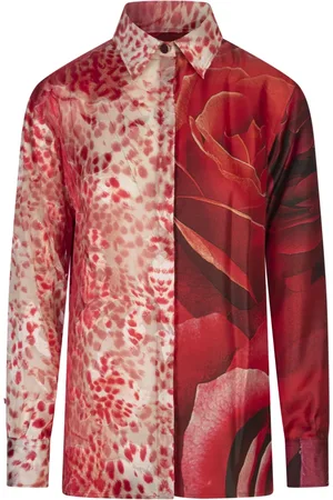 Roberto Cavalli Bluser & Skjorter, Dame, Rød, 2XS, Rød Silke Viskose Kjole