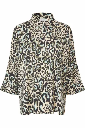 Masai Bluser & Skjorter, Dame, Grøn, L, Grøn Skjortebluse 3/4 Ærmer