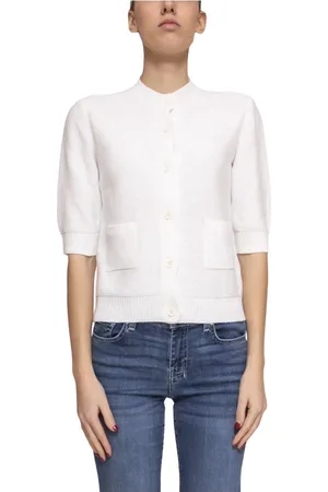 Fabiana Filippi Strik, Dame, Hvid, XS, Uld, Hvid Kvinders Sweater Stilfuld Model